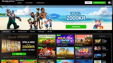 Skärmdump från Booming Games casinot Barbados Casino