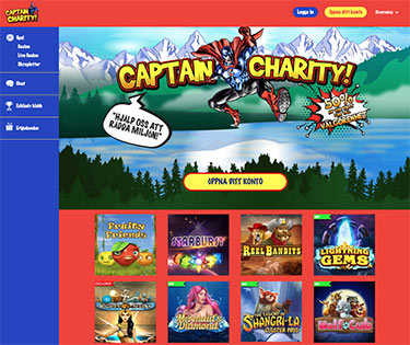 Skärmdump från Booming Games casinot Captain Charity