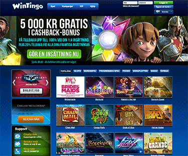 Wintingo Spel på startsidan