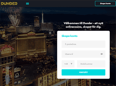 Dunder Casino registrering
