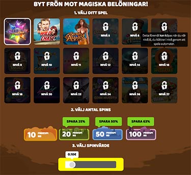 Ikibu belöningar - visar olika spel