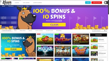 Kaiser Slots Casino's Hemsida