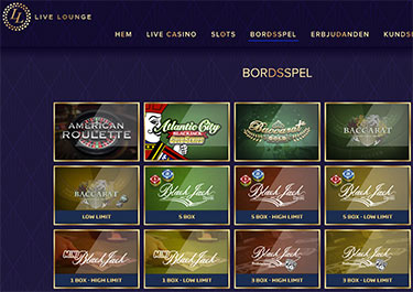 Bordsspel på Live Lounge