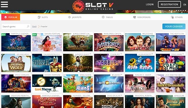 SlotV Casino's spelutbud