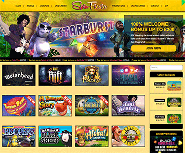 Spin Festa Casino's startsida