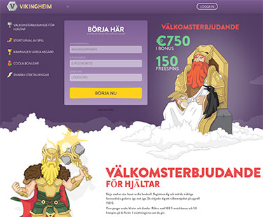 Vikingheim skärmdump av hemsida