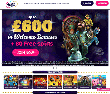 Wink Slots - Startsidan